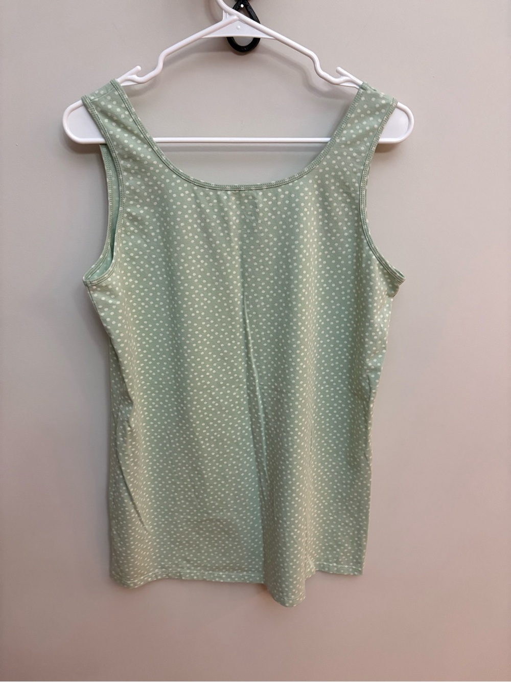 Duluth Trading Co Sage Green Polka Dot Scoop Neck Tank Top L - Picture 5 of 7